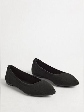 Torrid Size 9 Stretch Knit  Flat Classic Black Women's Pointed Toe Flats NWT